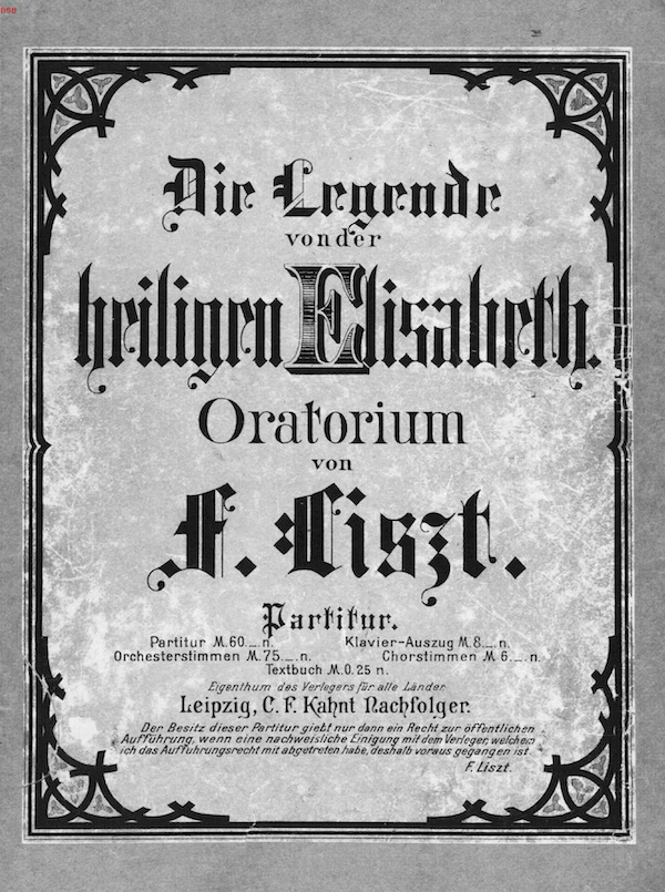 C F Kahnt - Titelblatt zur Heiligen Elisabeth 1867